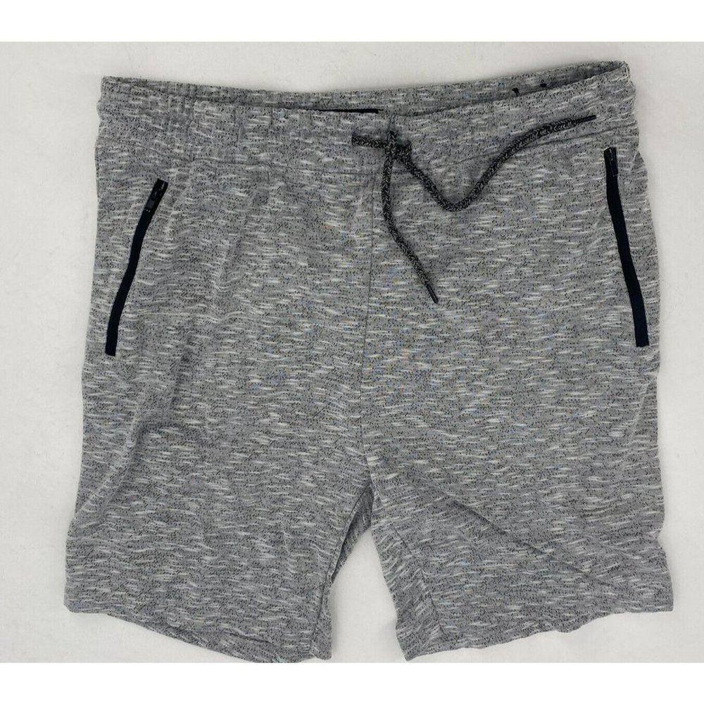 Brooklyn The Knit Shorts Men's Gray Black Elastic Waist Pockets Drawstring Large